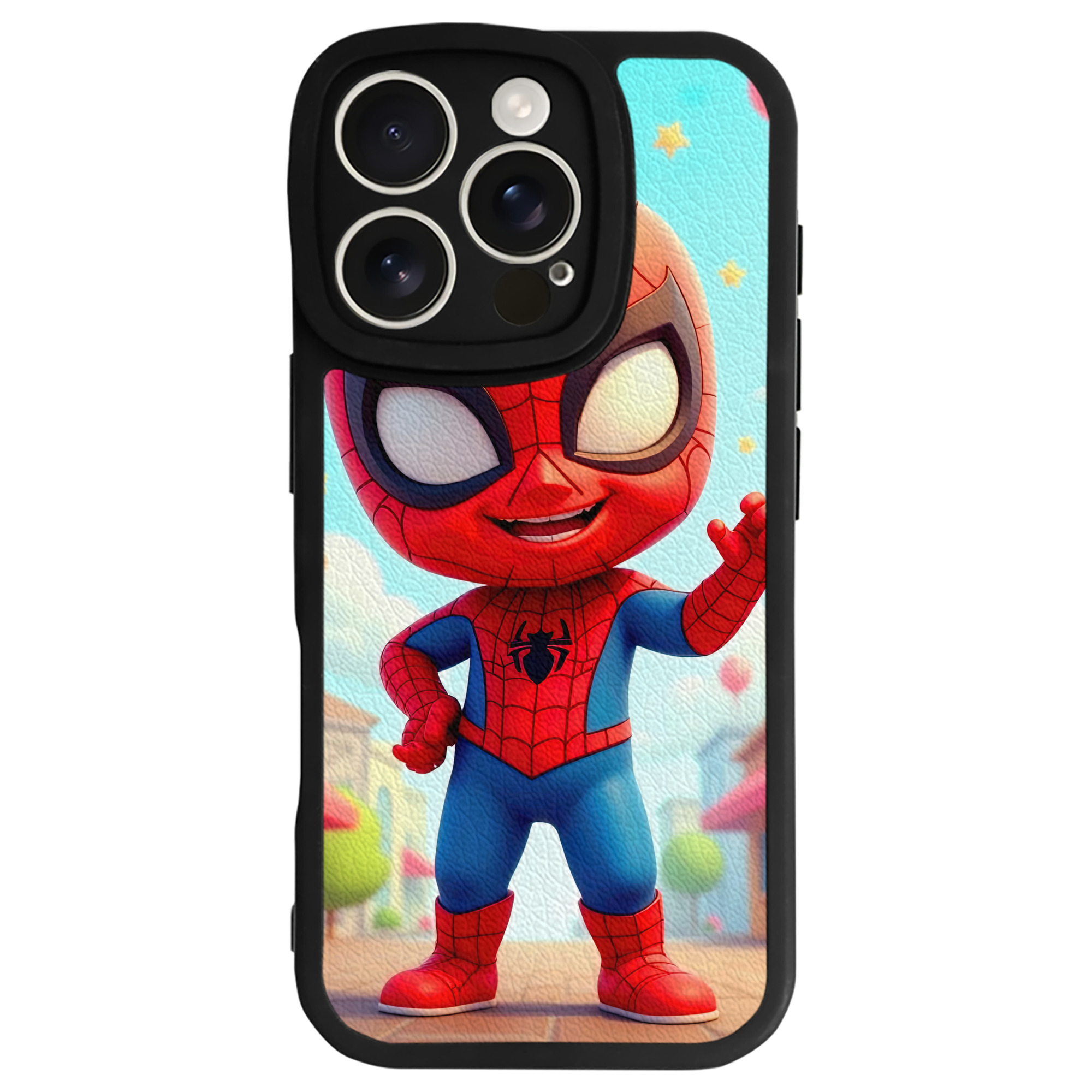 Spider Man スパイダーマン 【iPhone 16シリーズ対応】シリコンスマホケース（レザー調） 材質：シリコン